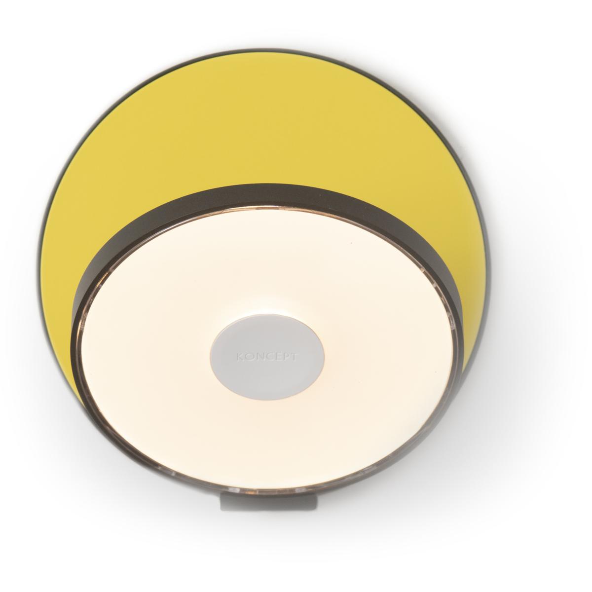 Koncept GRW-S-MBK-MYW-HW Gravy LED 4 inch Metallic Black with Matte Yellow Wall Sconce Wall Light, Hardwire